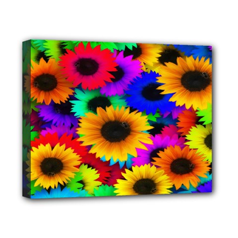 Colorful Sunflowers Canvas 10  X 8  (framed) by StuffOrSomething