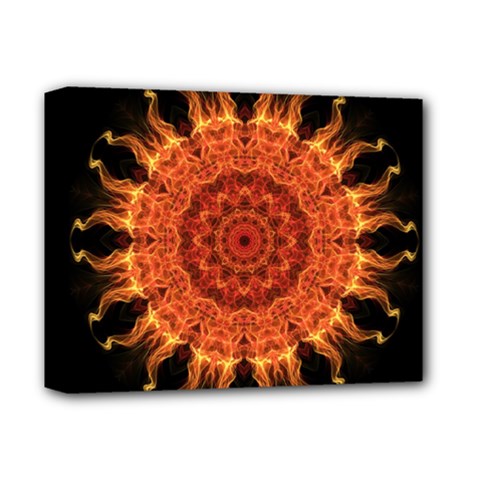 Flaming Sun Deluxe Canvas 14  X 11  (framed) by Zandiepants