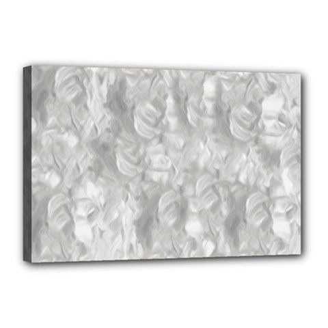 Abstract In Silver Canvas 18  X 12  (framed) by StuffOrSomething