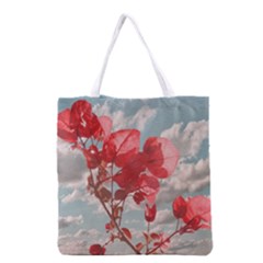 Flowers In The Sky Grocery Tote Bag by dflcprints