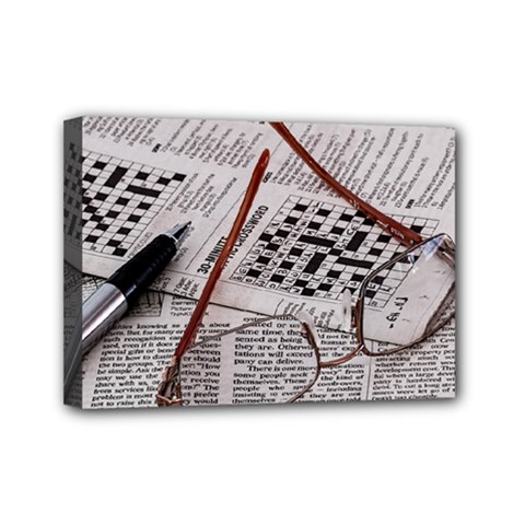 Crossword Genius Mini Canvas 7  X 5  (framed) by StuffOrSomething