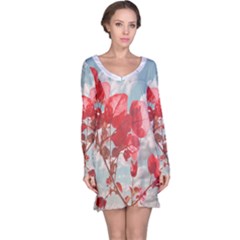 Flowers In The Sky Long Sleeve Nightdress by dflcprintsclothing