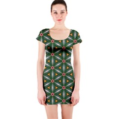 Cute Pretty Elegant Pattern Short Sleeve Bodycon Dress