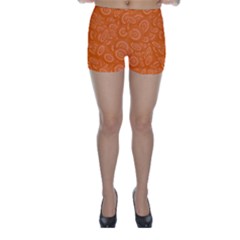 Orange Abstract 45s Skinny Shorts by StuffOrSomething