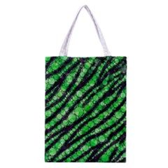 Florescent Green Tiger Bling Pattern  Classic Tote Bag by OCDesignss