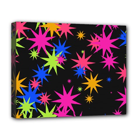 Colorful Stars Pattern Deluxe Canvas 20  X 16  (stretched) by LalyLauraFLM