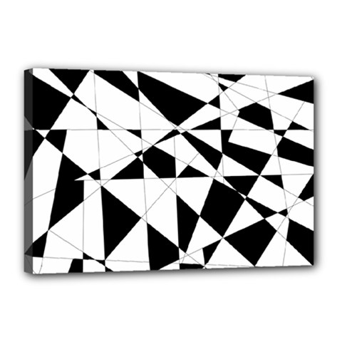 Shattered Life In Black & White Canvas 18  X 12  (framed) by StuffOrSomething