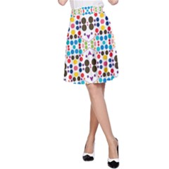 Colorful Dots Pattern A-line Skirt by LalyLauraFLM