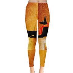 Anubis, Ancient Egyptian God Of The Dead Rituals  Women s Leggings by FantasyWorld7