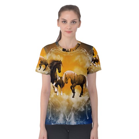 Wonderful Horses Women s Cotton Tees by FantasyWorld7