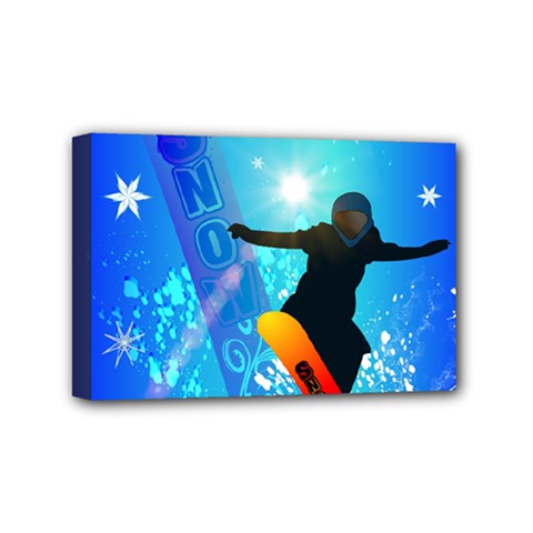 Snowboarding Mini Canvas 6  X 4  by FantasyWorld7