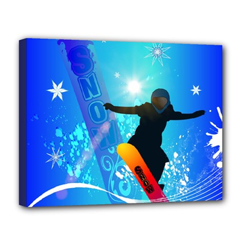 Snowboarding Canvas 14  X 11  by FantasyWorld7