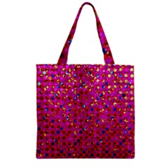 Polka Dot Sparkley Jewels 1 Zipper Grocery Tote Bags by MedusArt