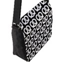 Black And White Pretzel Illustrations Pattern Flap Messenger Bag (L)  View2