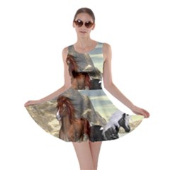 Beautiful Horses Running In A River Skater Dresses by FantasyWorld7