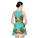 Surfboard With Palm And Flowers Reversible Skater Dresses View2