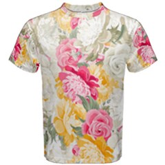 Colorful Floral Collage Men s Cotton Tees by Dushan