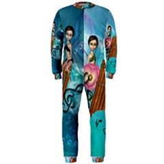 Music, Pan Flute With Fairy Onepiece Jumpsuit (men)  by FantasyWorld7