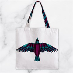 Stained Glass Bird Illustration  Zipper Grocery Tote Bags by carocollins