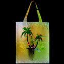 Surfing, Surfboarder With Palm And Flowers And Decorative Floral Elements Zipper Classic Tote Bags View2