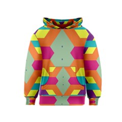 Colorful Rhombus And Stripes Kid s Pullover Hoodie by LalyLauraFLM