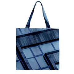 Abstract View Of Modern Buildings Zipper Grocery Tote Bags by OZMedia