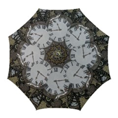 Steampunk, Awesome Clocks With Gears, Can You See The Cute Gescko Golf Umbrellas by FantasyWorld7