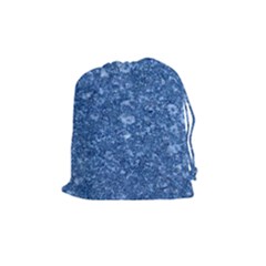 Marble Blue Drawstring Pouches (medium)  by trendistuff