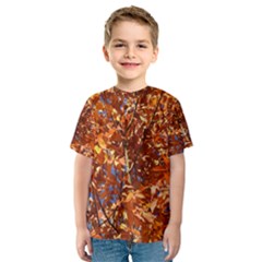 Orange Leaves Kid s Sport Mesh Tees