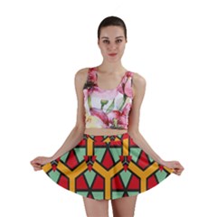 Honeycombs Triangles And Other Shapes Pattern Mini Skirt by LalyLauraFLM