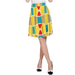 Colorful Chains Pattern A-line Skirt by LalyLauraFLM