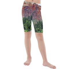 Upper Emerald Trail Kid s Mid Length Swim Shorts by trendistuff