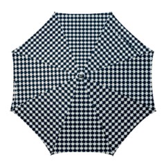 Navy And White Scallop Repeat Pattern Golf Umbrellas by PaperandFrill