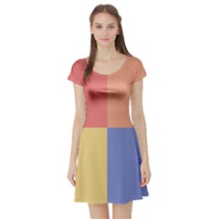 4 Squares Short Sleeve Skater Dress by LalyLauraFLM