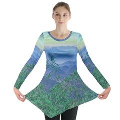 Fantasy Landscape Photo Collage Long Sleeve Tunic  by dflcprintsclothing