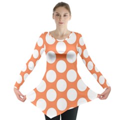 Orange Polkadot Long Sleeve Tunic  by Zandiepants