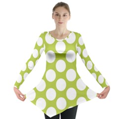 Spring Green Polkadot Long Sleeve Tunic  by Zandiepants