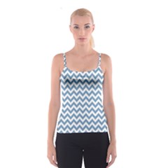 Blue And White Zigzag Spaghetti Strap Top by Zandiepants