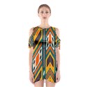 Distorted shapes in retro colors   Women s Cutout Shoulder Dress View1