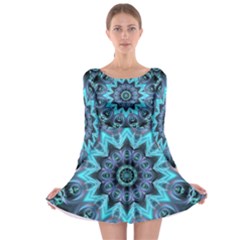 Star Connection, Abstract Cosmic Constellation Long Sleeve Skater Dress by DianeClancy