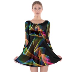 Crystal Rainbow, Abstract Winds Of Love  Long Sleeve Skater Dress by DianeClancy