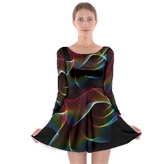 Imagine, Through The Abstract Rainbow Veil Long Sleeve Skater Dress by DianeClancy