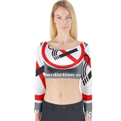 No Smoking  Long Sleeve Crop Top by MRTACPANS