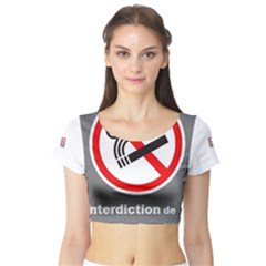 No Smoking  Short Sleeve Crop Top (tight Fit) by MRTACPANS