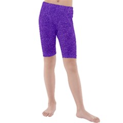 Festive Purple Glitter Texture Kid s Mid Length Swim Shorts by yoursparklingshop