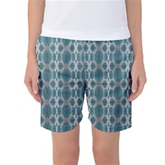 Tropical Blue Abstract Ocean Drops Women s Basketball Shorts by yoursparklingshop