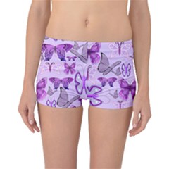 Purple Awareness Butterflies Boyleg Bikini Bottoms by FunWithFibro