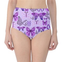 Purple Awareness Butterflies High-waist Bikini Bottoms by FunWithFibro