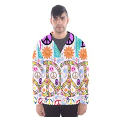 Peace Collage Hooded Wind Breaker (men) by StuffOrSomething