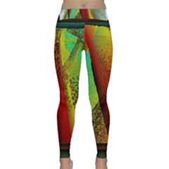 Stained Glass Window Yoga Leggings by SugaPlumsEmporium